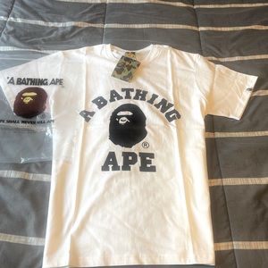 “A Bathing Ape White Tee & Black Apparel”